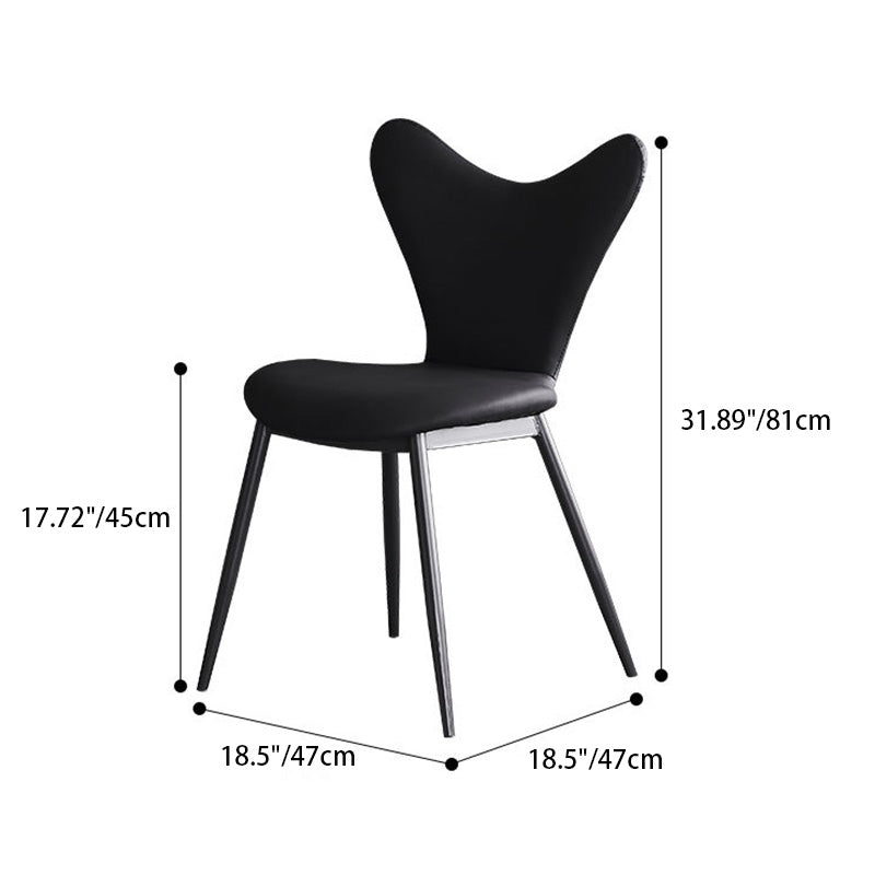 Modern Minimalist Triangle Back Microfiber Leather Carbon Steel Dining Chair Backrest For Dining Room