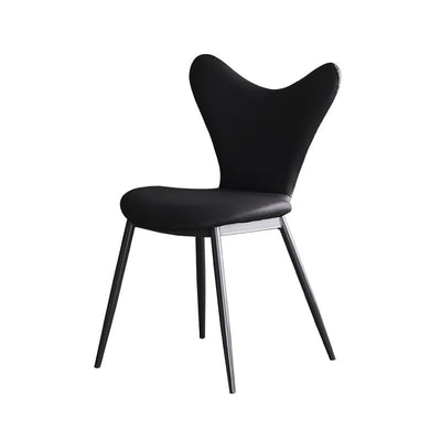 Modern Minimalist Triangle Back Microfiber Leather Carbon Steel Dining Chair Backrest For Dining Room