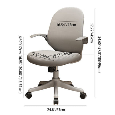 Modern Minimalist Half Round Cushion Plastic Metal High Density Sponge Desk Chair For Home Office