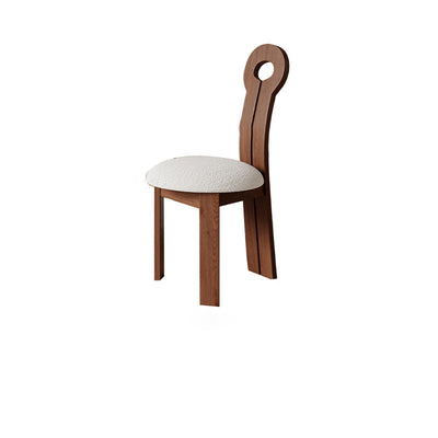 Traditional Retro Round Solid Wood Lambswool High Density Resilience Foam Dining Chair Backrest For Dining Room