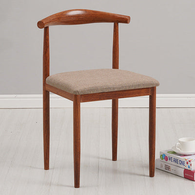 Modern Minimalist Square Leather Carbon Steel Dining Chair Backrest For Dining Room