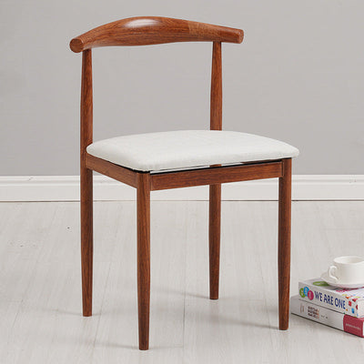 Modern Minimalist Square Leather Carbon Steel Dining Chair Backrest For Dining Room