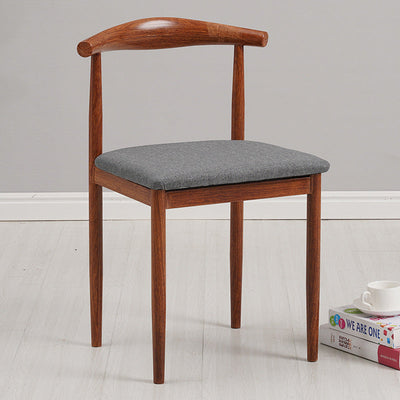 Modern Minimalist Square Leather Carbon Steel Dining Chair Backrest For Dining Room