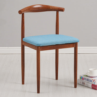 Modern Minimalist Square Leather Carbon Steel Dining Chair Backrest For Dining Room