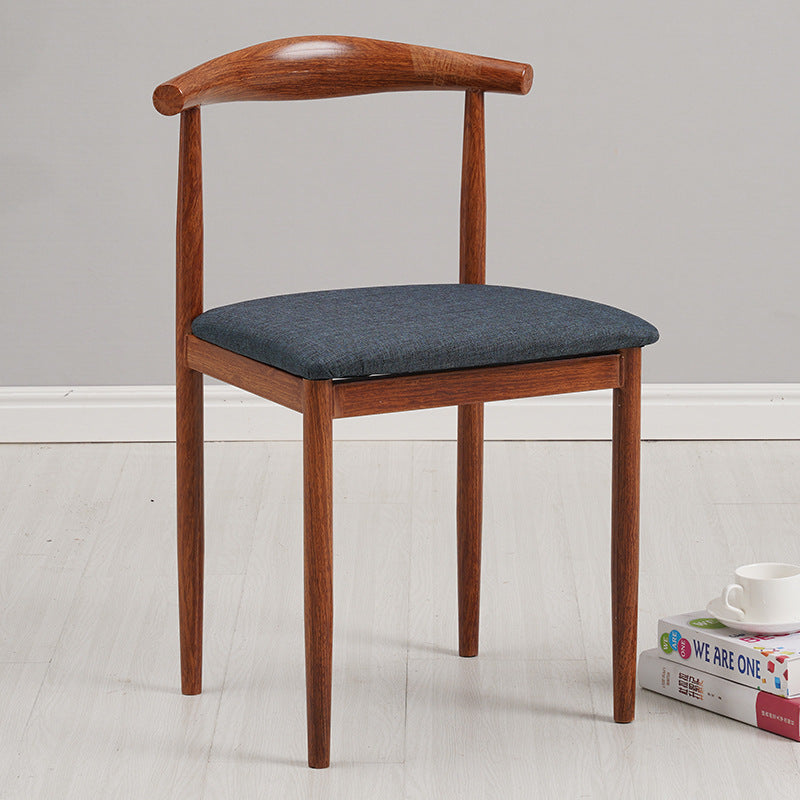 Modern Minimalist Square Leather Carbon Steel Dining Chair Backrest For Dining Room