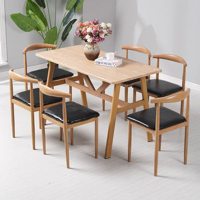 Modern Minimalist Square Leather Carbon Steel Dining Chair Backrest For Dining Room