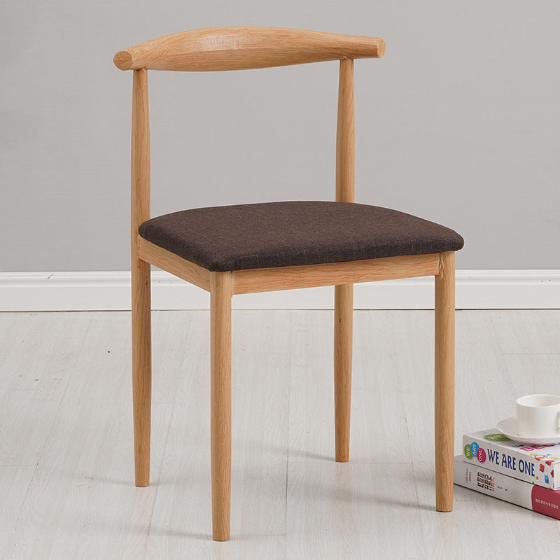 Modern Minimalist Square Leather Carbon Steel Dining Chair Backrest For Dining Room