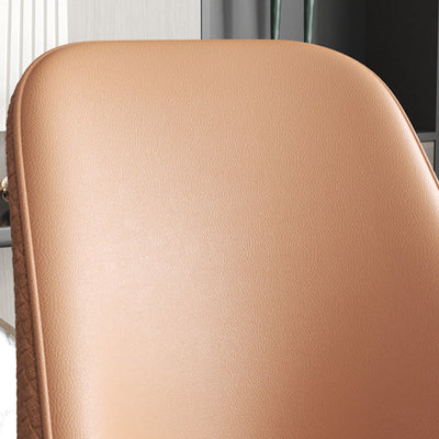 Modern Luxury Trapezoidal Back Leather Carbon Steel Dining Chair Backrest For Dining Room