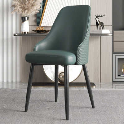 Modern Luxury Trapezoidal Back Leather Carbon Steel Dining Chair Backrest For Dining Room