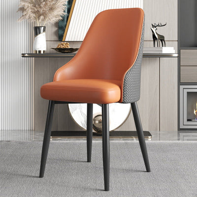 Modern Luxury Trapezoidal Back Leather Carbon Steel Dining Chair Backrest For Dining Room