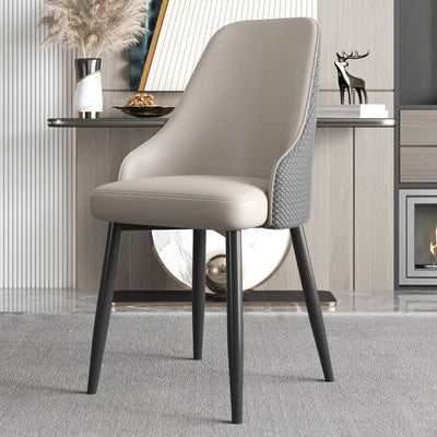 Modern Luxury Trapezoidal Back Leather Carbon Steel Dining Chair Backrest For Dining Room