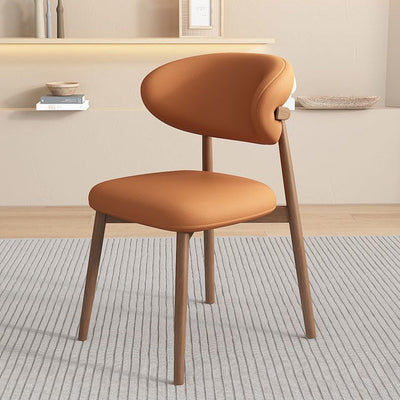 Contemporary Scandinavian Oval Back Solid Wood High Density Sponge Backrest For Dining Room