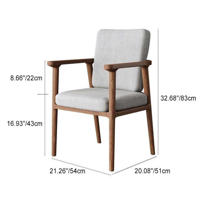 Modern Luxury Square Cushion Solid Wood High Resilience Sponge Dining Chair Backrest Armrest For Dining Room