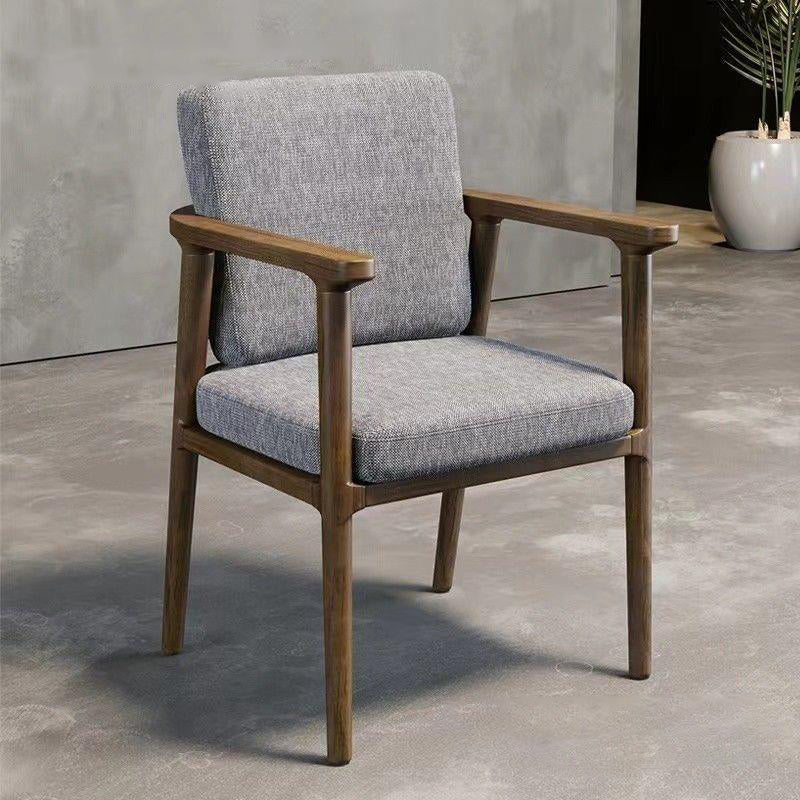 Modern Luxury Square Cushion Solid Wood High Resilience Sponge Dining Chair Backrest Armrest For Dining Room