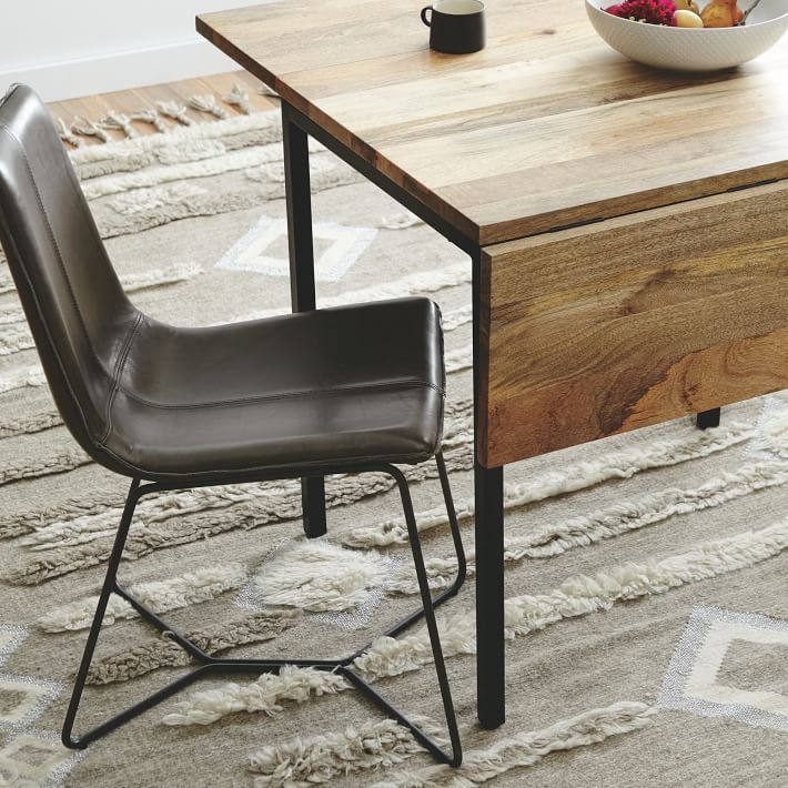 Contemporary Scandinavian Square Leather Carbon Steel Dining Chair Backrest For Dining Room