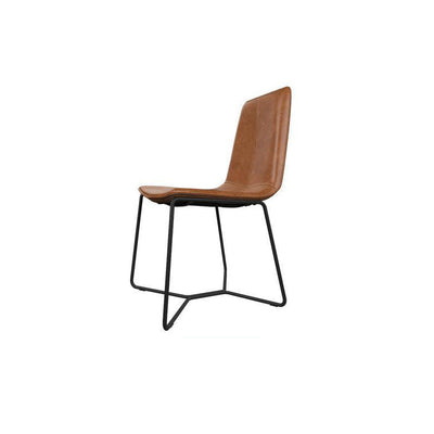 Contemporary Scandinavian Square Leather Carbon Steel Dining Chair Backrest For Dining Room