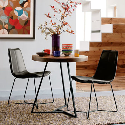 Contemporary Scandinavian Square Leather Carbon Steel Dining Chair Backrest For Dining Room