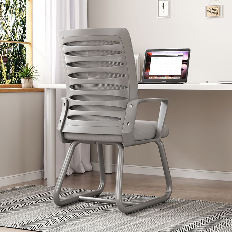 Modern Minimalist Square Plastic Stainless Steel Latex Desk Chair Backrest Armrest For Home Office