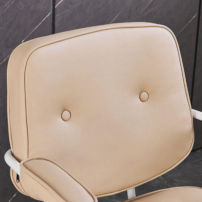 Modern Minimalist Square Leather Stainless Steel Desk Chair Backrest Armrest For Home Office