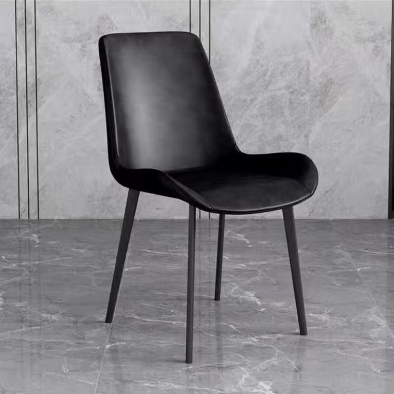 Modern Simplicity Rectangular PU Leather Carbon Steel Dining Chair Backrest For Dining Room