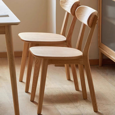 Contemporary Nordic Square Rubberwood Dining Chair Backrest For Dining Room