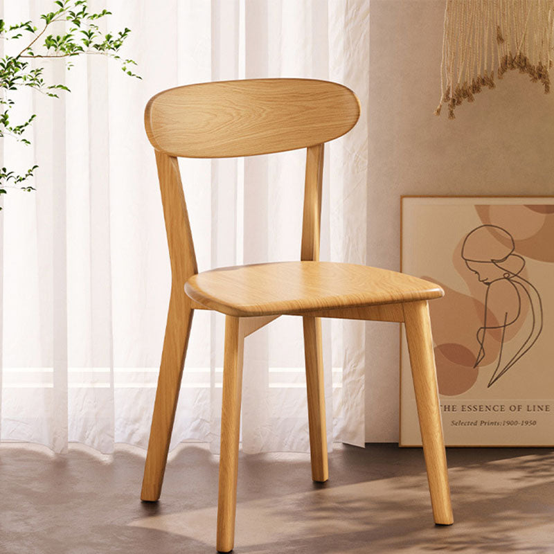 Contemporary Nordic Square Rubberwood Dining Chair Backrest For Dining Room