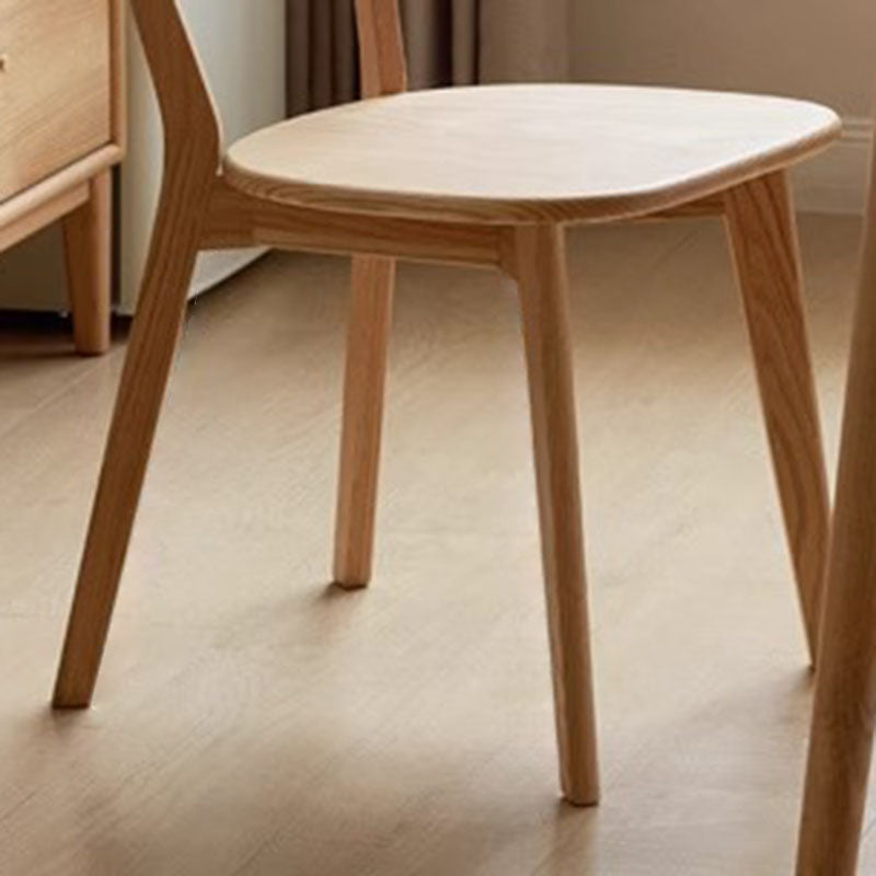 Contemporary Nordic Square Rubberwood Dining Chair Backrest For Dining Room