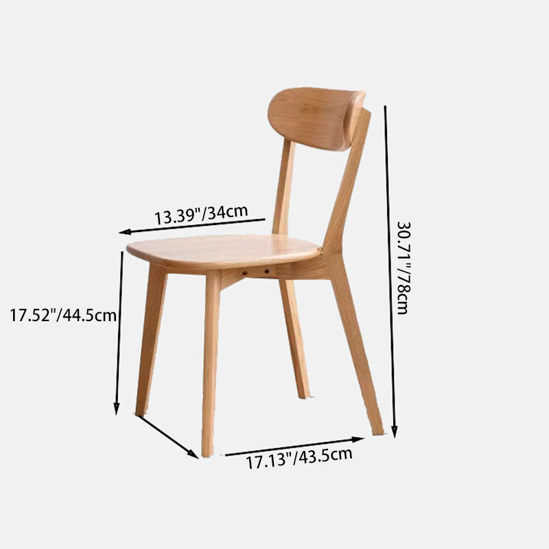 Zeitgenössischer nordischer quadratischer Gummibaumholz-Esszimmerstuhl mit Rückenlehne für das Esszimmer 