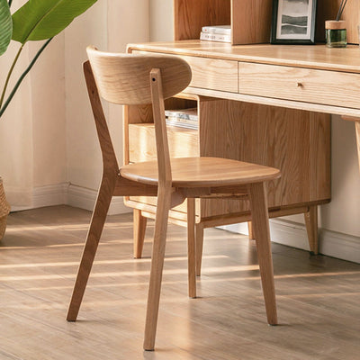 Contemporary Nordic Square Rubberwood Dining Chair Backrest For Dining Room