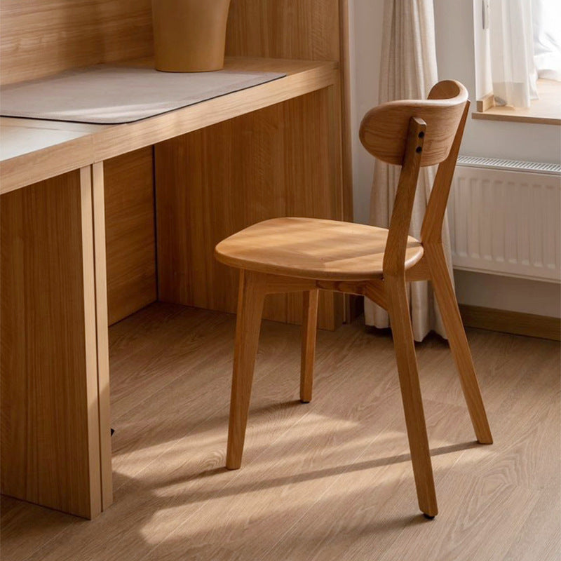 Contemporary Nordic Square Rubberwood Dining Chair Backrest For Dining Room