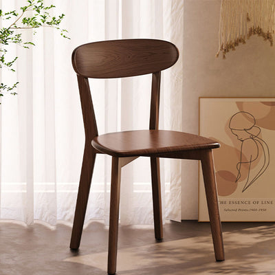 Contemporary Nordic Square Rubberwood Dining Chair Backrest For Dining Room