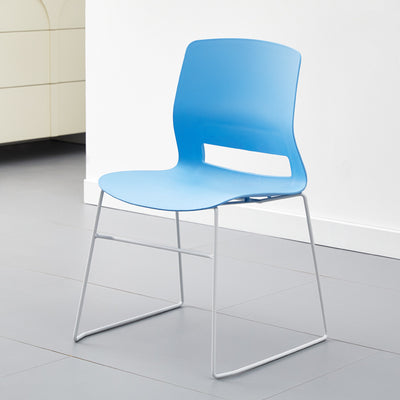 Dossier de chaise de bureau en acier au carbone en plastique carré à la simplicité moderne pour la maison 