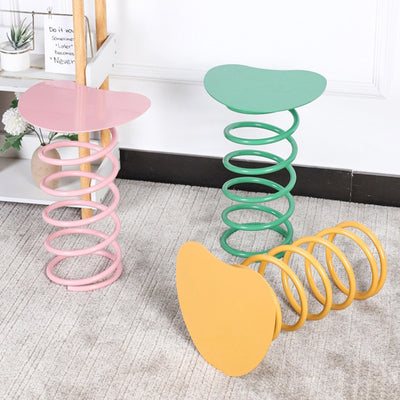 Contemporary Creative Spring Round Iron Plastic Dining Chair For Dining Room