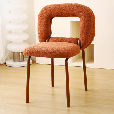 Modern Minimalist Doughnut Square Lambswool Carbon Steel Vanity Stool Backrest For Bedroom