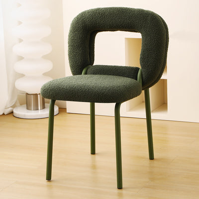 Modern Minimalist Doughnut Square Lambswool Carbon Steel Vanity Stool Backrest For Bedroom