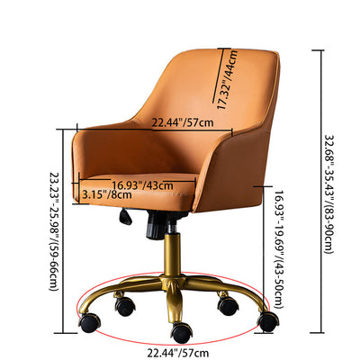 Moderner Luxus-Schreibtischstuhl aus quadratischem Leder und Aluminium mit Rückenlehne und Armlehne für das Home Office 