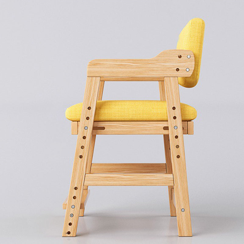 Tabouret de coiffeuse en bois massif à haute résilience avec dossier et accoudoirs pour chambre à coucher 