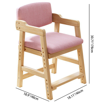 Tabouret de coiffeuse en bois massif à haute résilience avec dossier et accoudoirs pour chambre à coucher 