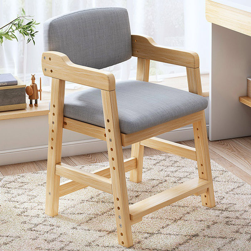 Tabouret de coiffeuse en bois massif à haute résilience avec dossier et accoudoirs pour chambre à coucher 