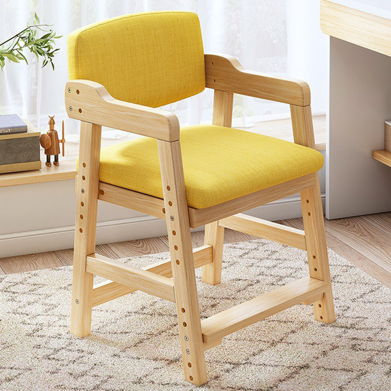 Tabouret de coiffeuse en bois massif à haute résilience avec dossier et accoudoirs pour chambre à coucher 