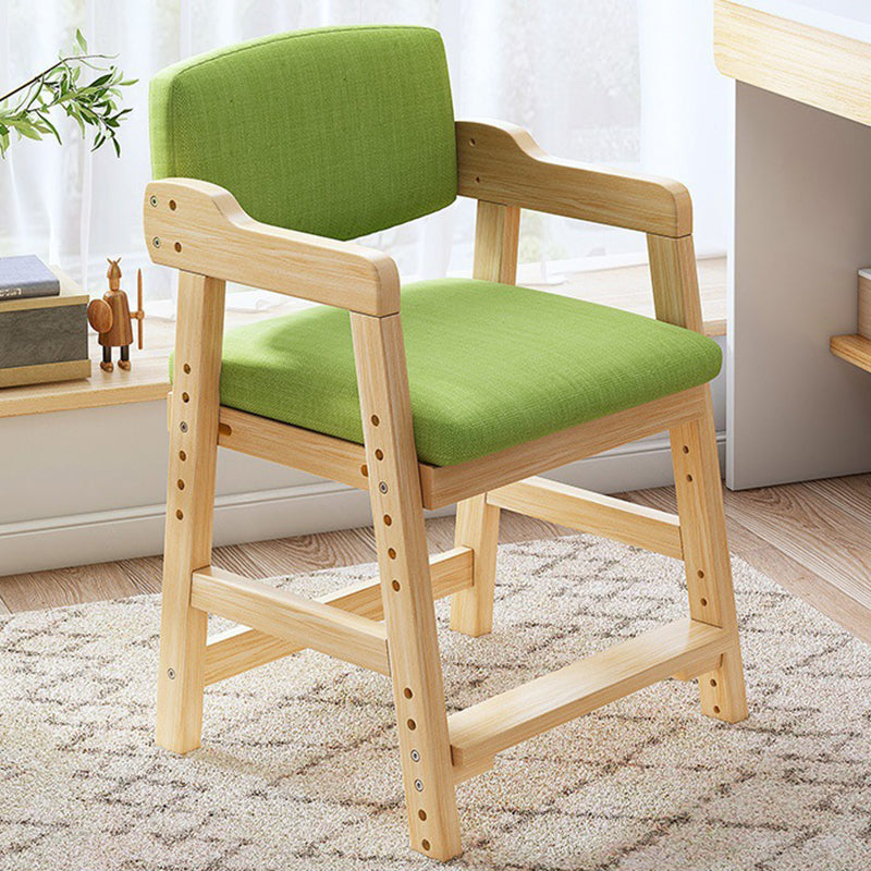 Tabouret de coiffeuse en bois massif à haute résilience avec dossier et accoudoirs pour chambre à coucher 