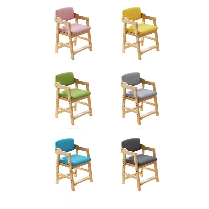 Tabouret de coiffeuse en bois massif à haute résilience avec dossier et accoudoirs pour chambre à coucher 