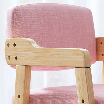 Tabouret de coiffeuse en bois massif à haute résilience avec dossier et accoudoirs pour chambre à coucher 