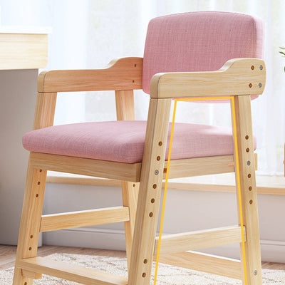 Tabouret de coiffeuse en bois massif à haute résilience avec dossier et accoudoirs pour chambre à coucher 