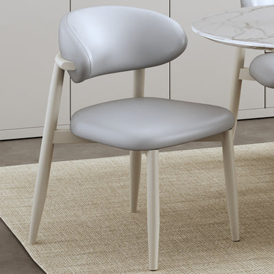 Contemporary Scandinavian Square Curved Leather Metal Dining Chair Backrest For Dining Room