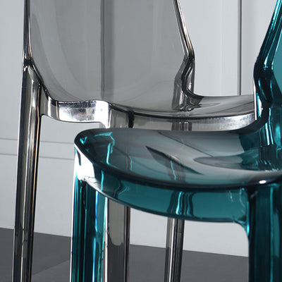 Contemporary Scandinavian Square Curved Acrylic Backrest Bar Stool For Dining Room