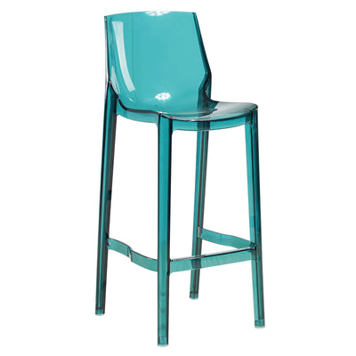 Contemporary Scandinavian Square Curved Acrylic Backrest Bar Stool For Dining Room