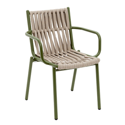 Chaise de salle à manger en aluminium avec dossier creux carré rustique traditionnel et accoudoirs pour salle à manger 