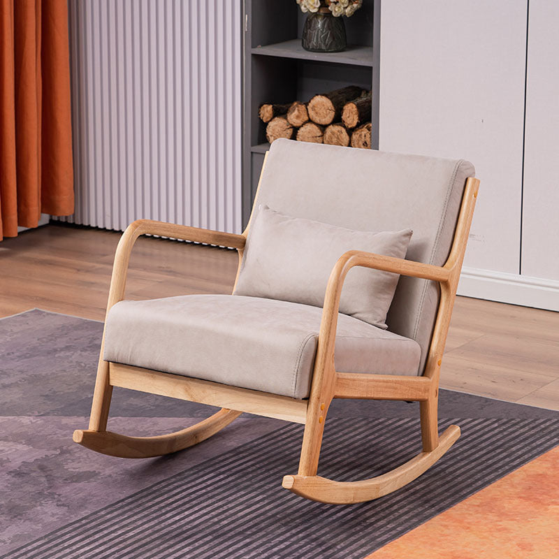 Modern Minimalist Square Shake Bend Tech Fabric Solid Wood Accent Chair Backrest Armrest For Living Room