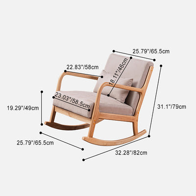 Modern Minimalist Square Shake Bend Tech Fabric Solid Wood Accent Chair Backrest Armrest For Living Room